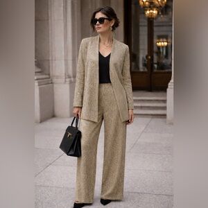 Vintage St. John Evening Gold Thread Sequin  and rhinestone Pant Suit